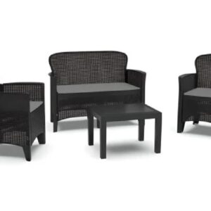 Baštenski set AMICI – sto, dve fotelje i dvosed